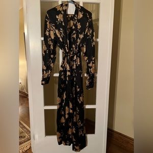 Full length silk La Vie En Rose robe/kimono.